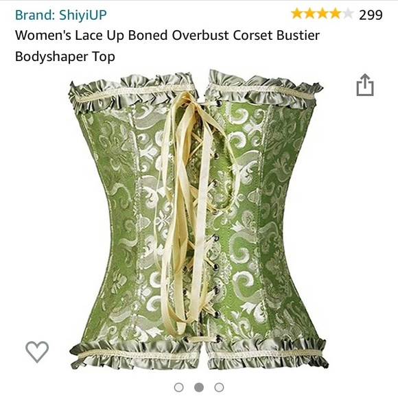 Green & Ivory Corset - Picture 3 of 3